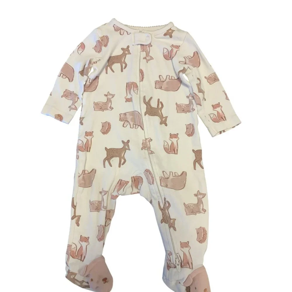Carters Just One You 6M Animal Print Onesie &‎ Colorblock Checkered Sweat Set